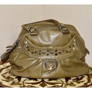 CETTU Olive Green/Orange SOFT Leather Bag Hand Bag Satchel Purse Hobo Tote